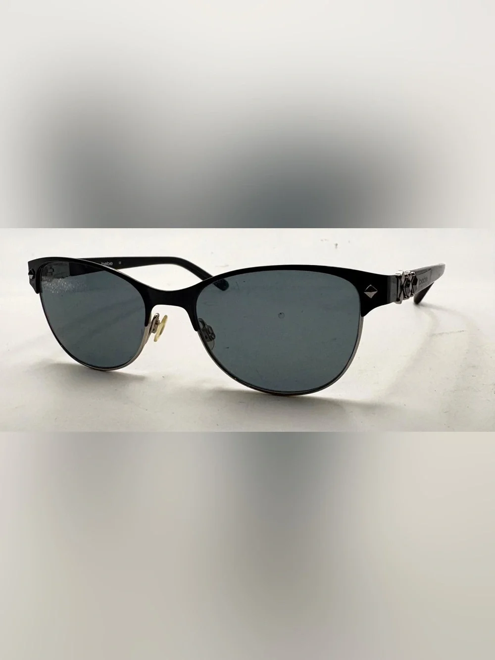 Bebe BB5069 Black Silver Oval Metal Sunglasses Frames Only